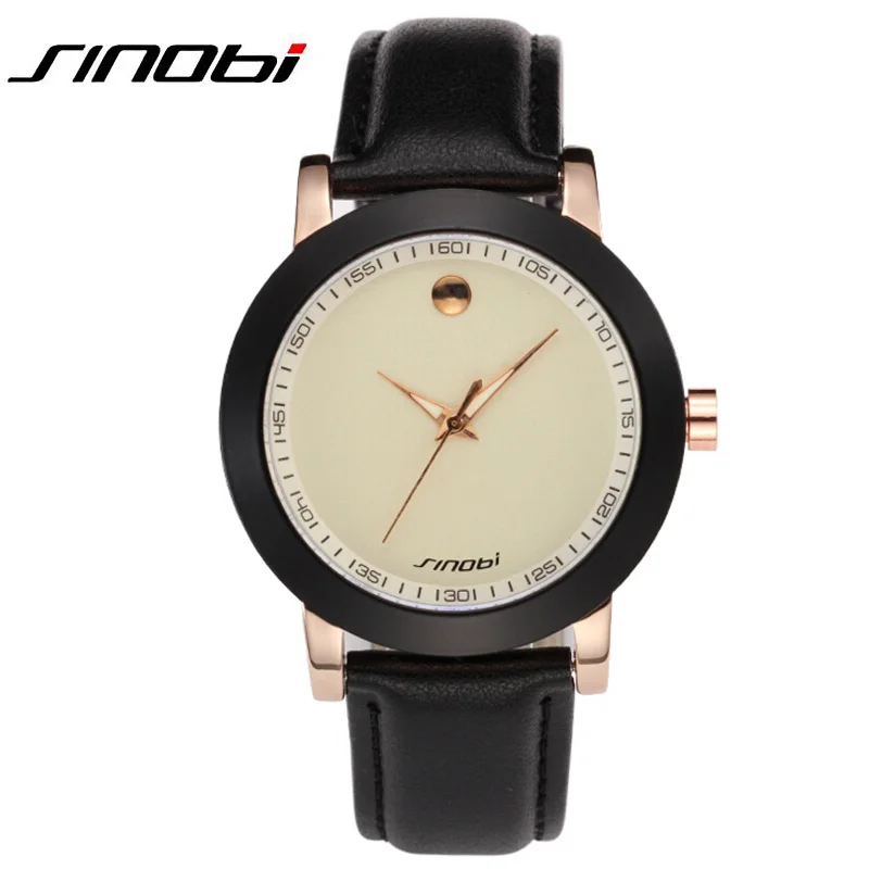 

Famous Brand Sinobi Watch Men's Casual Watch For Men Leather Band Males Geneva Quartz Watch Relojes De Los Hombres Moda
