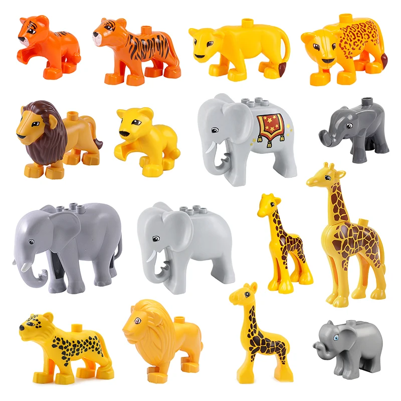 

Big Building Blocks Animals Model Series Educational DIY Accessory Toys For Children Gift Compatible With Legoed Duploed bricks