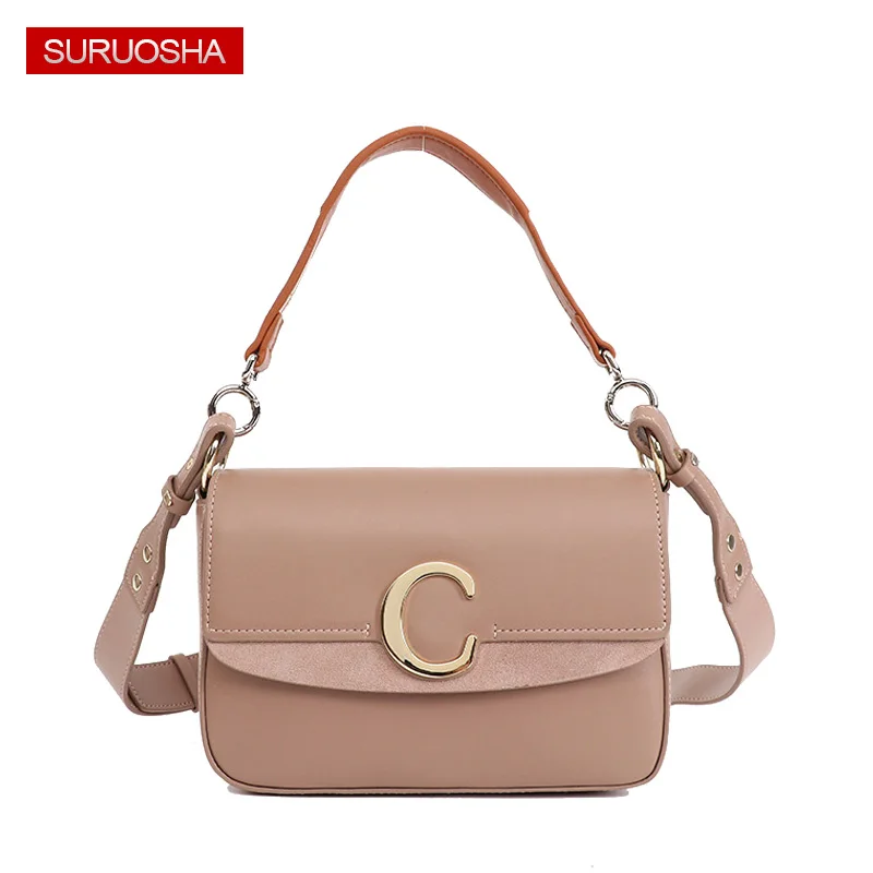 

Genuine Leather Women Bag Crossbody Bag,Luxury Handbags Women Bags Designer Ring C Metal Handbag Khaki Handbag Messenger Bags