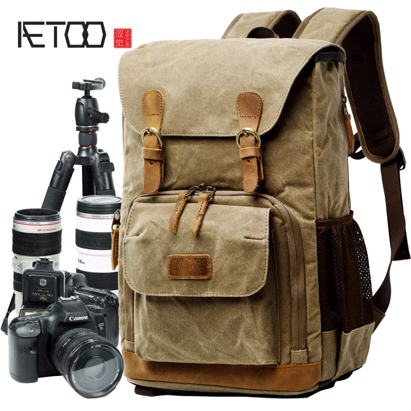 

BJYL Shoulder photography backpack waterproof canvas men and women camera backpack outdoor digital camera backpack