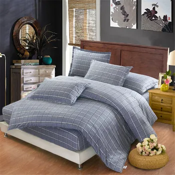 

Fashion Queen king Bedding Set Modern Duvet Cover Plaid-Bedding Striped fitted Sheet pillowcase Duvet cover gray Bedding sets