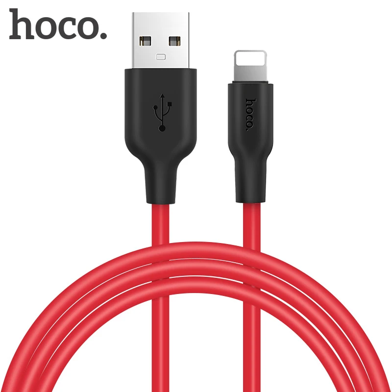 

HOCO for iPhone XS Max Lightning to USB Cable Fast Charging USB Data Sync Eco-friendly Silicone Wire for iPhone 6 6s SE 8 7 plus