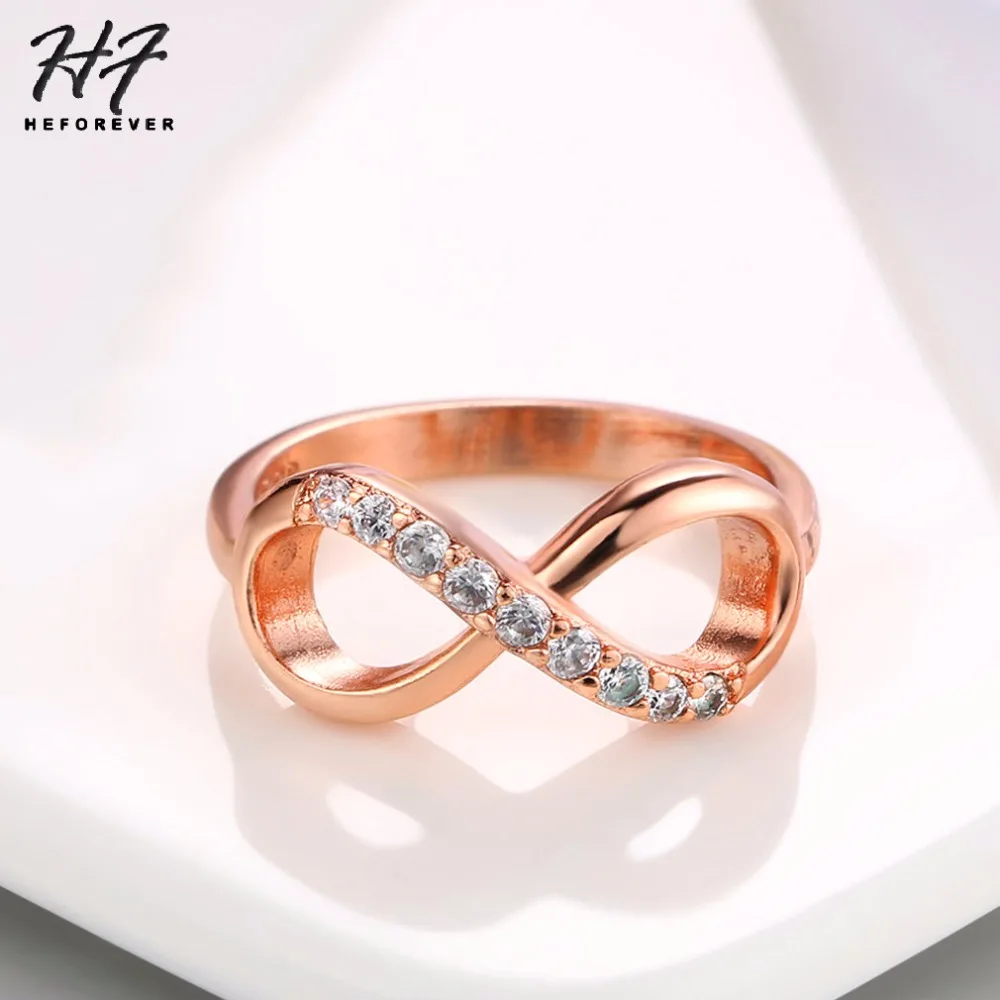 Rose gold rings for women infinity jewelry ages pattern
