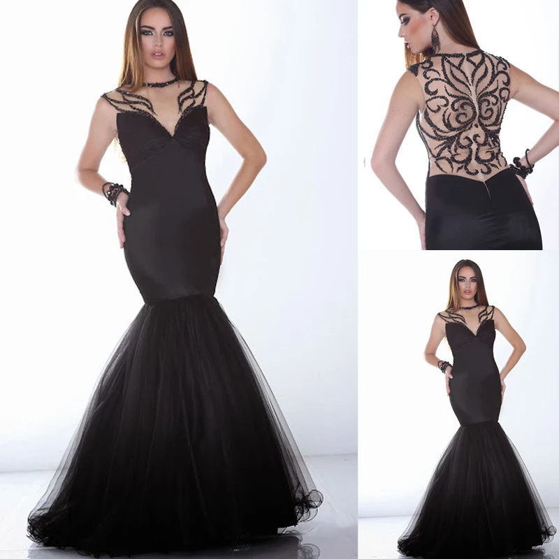 black dress with tulle bottom