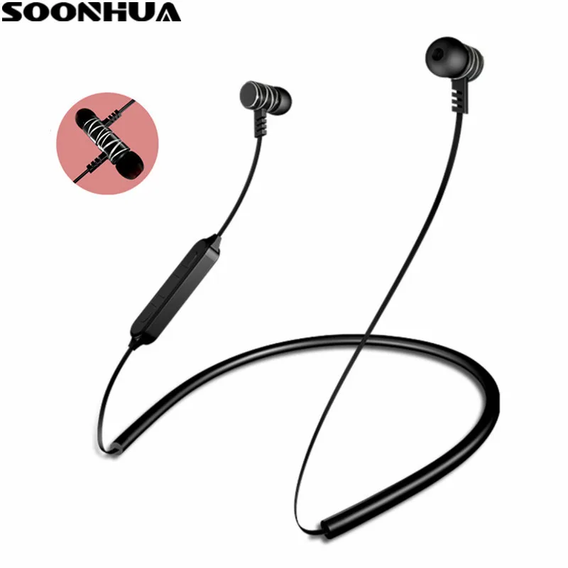 SOONHUA Magnetic Bluetooth Headphone Wireless Sports Earphone V4 2 Stereo Fone de ouvido Support TF card For iPhone Samsung