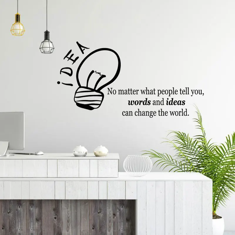 Us 6 02 26 Off Office Wall Art Decal Motivation Idea Bulb Quotes Decal Business Success Work Idea Inspiration Quote 3245 In Wall Stickers From Home