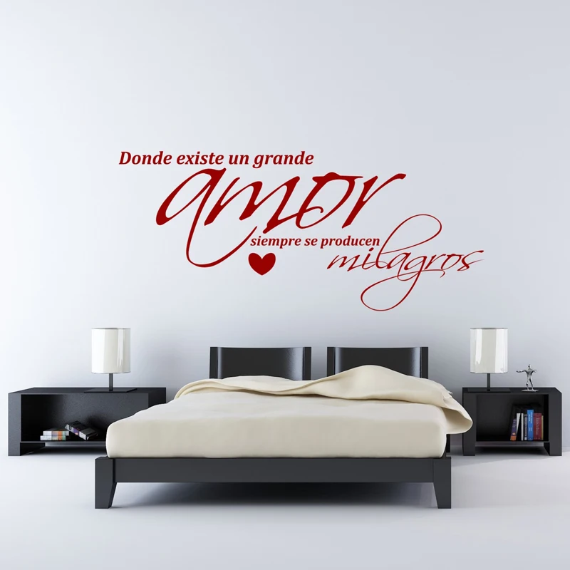 

Wall Stickers Spanish Quote Grand Amor Vinyl Wall Decals Poster Wall Art Home Decor Wallpaper for Living Room Decoration