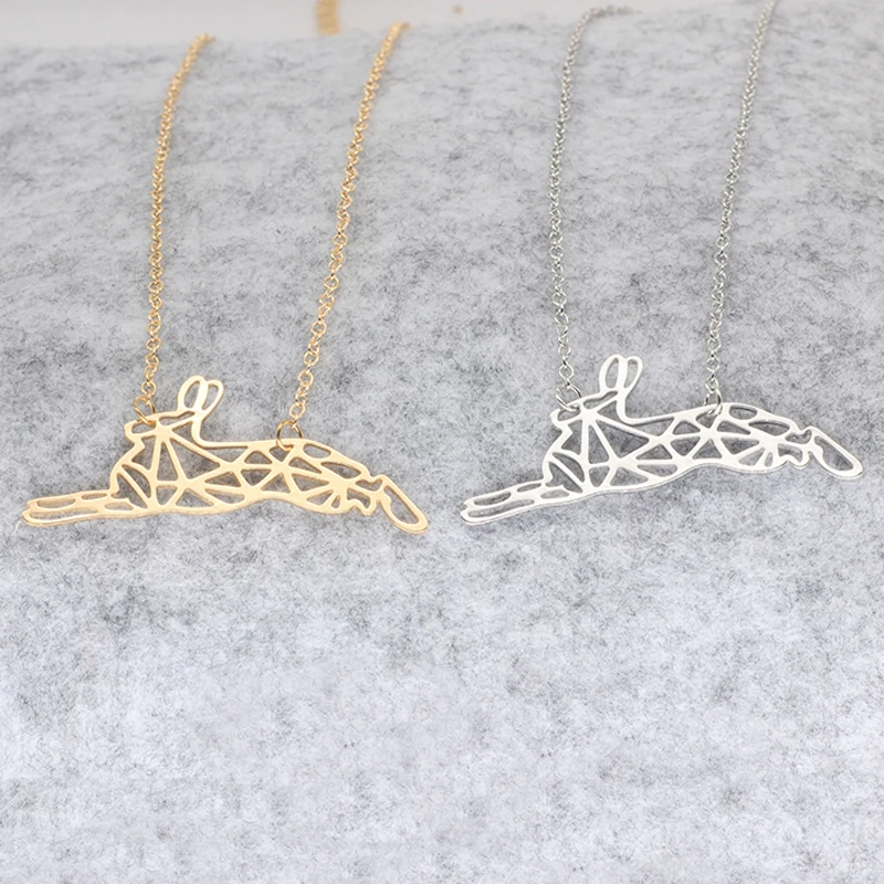 

Copper Jewelry Bunny Charm Rabbit Geometric Origami Women's Necklace Accept Drop Shipping YP6412