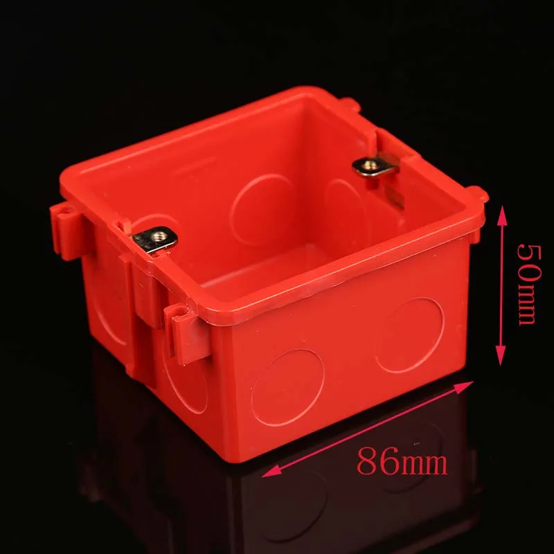 4pcs 86 PVC Switch Box Home Improvement Fire Retardant Junction Box Plastic Color Wall Concealed