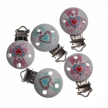 Деревянный Маленький Медведь Pattern Детские Pacifier Клипы Держатели Ребенка Смешно соску Держатель 5 шт. 44*29 мм Симпатичные Соска застежками