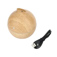 130ML Car Air Humidifier Wood Essential Oil Diffuser Aroma Lamp Aromatherapy LED Light Electric Aroma Diffuser Mist Maker