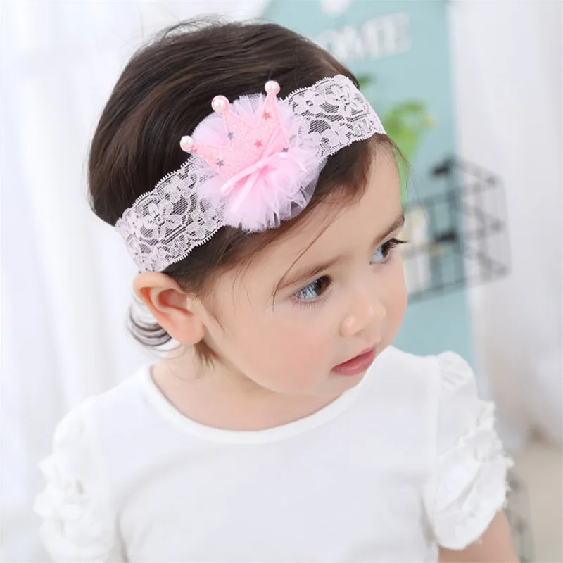 1Sweet Baby Girl Headband High Elastic Kids Headwear Dress Up with Crown Star Design Pretty Princess Turban Hair Accessories