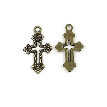 

(28360)100g,about 98 pcs 26x15MM Antique Bronze Zinc Alloy Crosses Charms Pendants Diy Jewelry Findings Accessories Wholesale