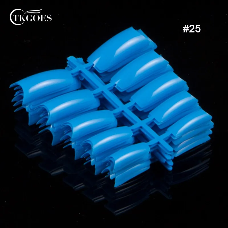 TKGOES 100 шт красивые акриловые кончики для ногтей 29 цветов акриловые половинные кончики для ногтей пластиковые накладные французские ногти для ногтей кончики для ногтей