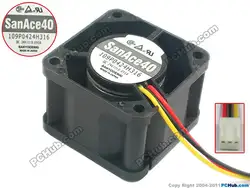 Sanyo 109P0424H316 DC 24 В 0.095A, 40x40x28 мм Сервер площади вентилятора