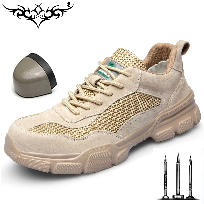 

Brand men shoes summer lightweight steel toecap men women work & safety boots breathable male woman casual shoes men sneakers