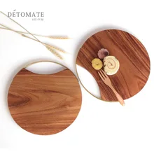 Solid Wood, Lacquered Fruit Cutting Board, Wood Chopping Board, Kitchen Circular Chopping Board square chopping board