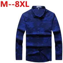 9XL 8XL 7XL 6XL New Mens Casual Shirts Fashion Sleeve Brand Printed Male Formal Business Polka Dot Floral Dress