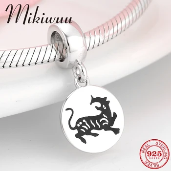 

New 12 Chinese Zodiac Tiger 925 Sterling Silver fine Pendant bead Jewelry making Fit Original Pandora Charm Bracelet