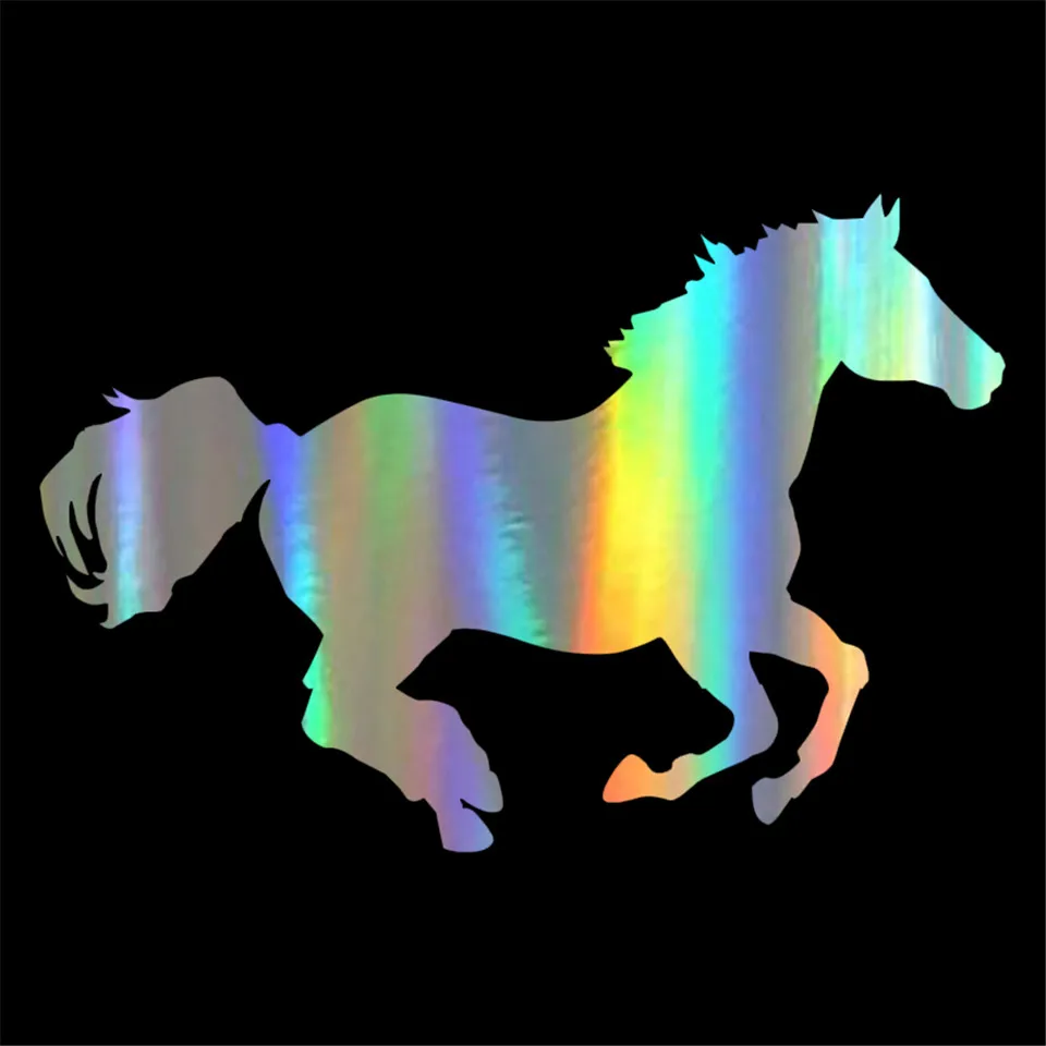 149.5CM Running Horse Stylish Vinyl Car Styling Decorative Car Stickers And Decal Car For Ford Audi BMW Toyota VW BlackSilver (3)