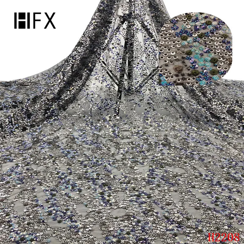 HFX Роскошные блестки вышивка кружево ткань ручной работы сделай сам 3D Цветы одежда аксессуары материалы F2208