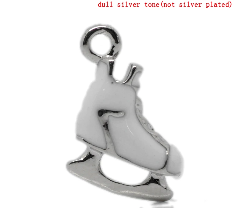 

Zinc metal alloy Charm Pendants Roller skates Silver Tone Enamel 17mm( 5/8") x 13mm( 4/8"), 1 Pc new