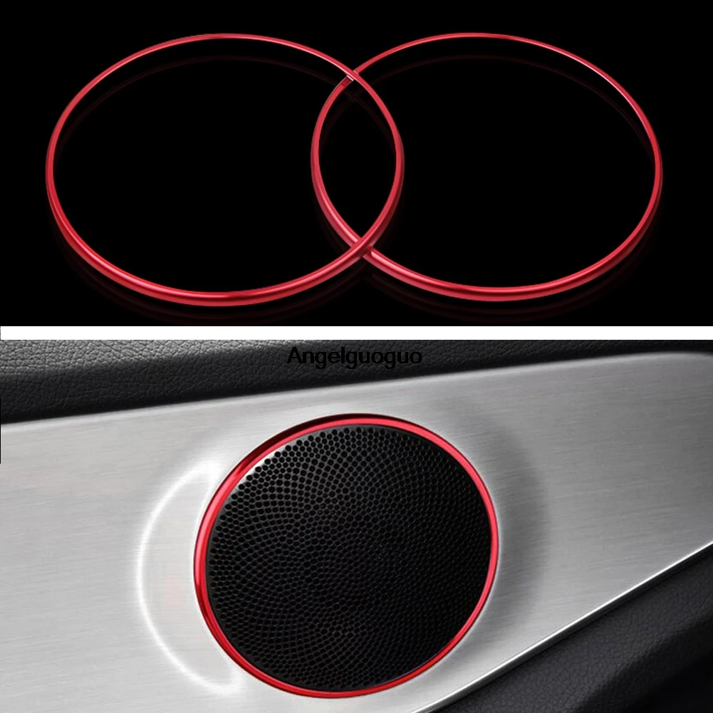 4pcs Car Audio Speaker Car Door Loudspeaker Trim Ring Cover For Mercedes-Benz 2015 2016 C Class W205