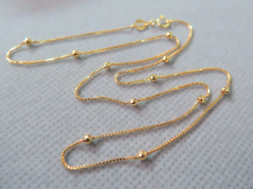 Ожерелье с бусинами Au750 18 k цепочка из желтого золота 2 4 mmw|necklace necklace|box link necklacebox chain