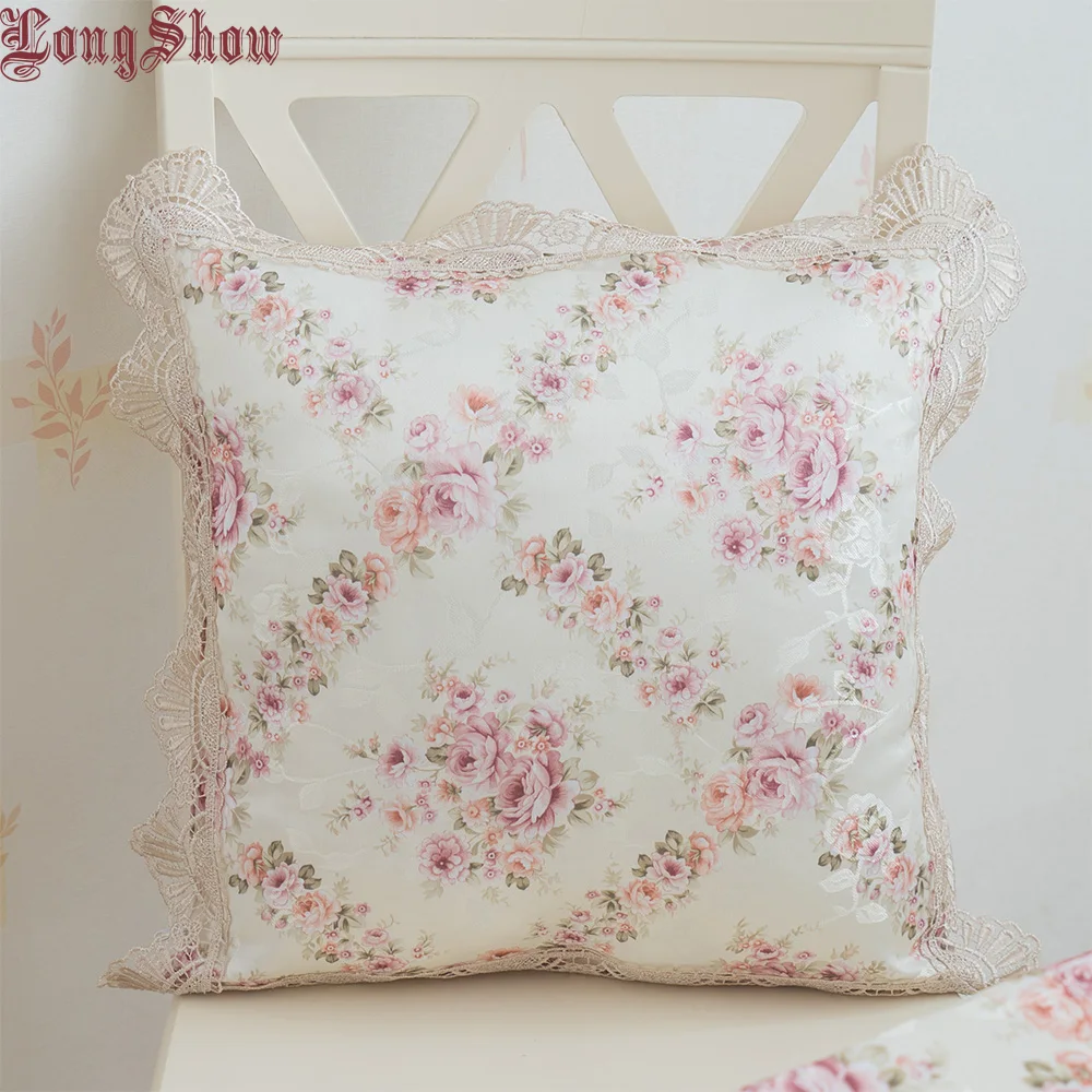 

45x45cm Square Classic European Jacquard Floral Style Cloth Pillow Case