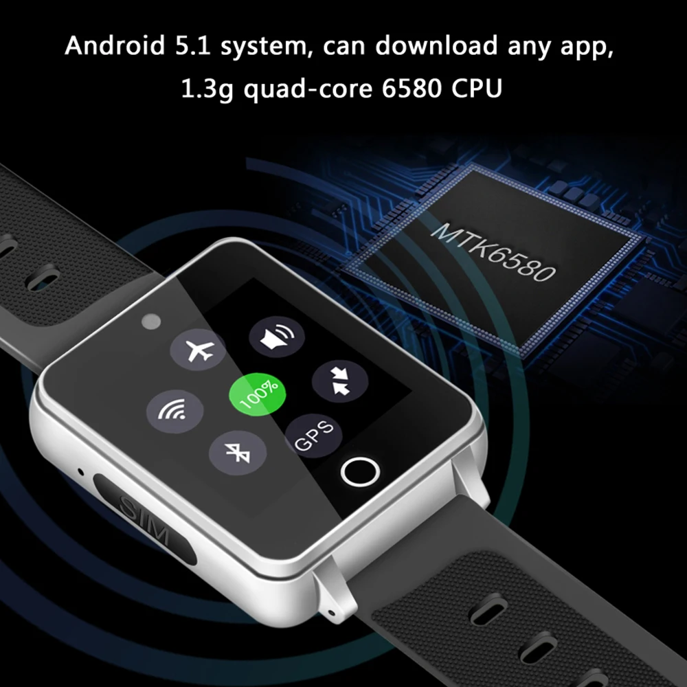 S9 3G Smart Watch 1.54 Inch watch phone Android 5.1 MTK6580 Dual Core Bluetooth Smart Watch 2.0MP Camera WCDMA GPS WIFI