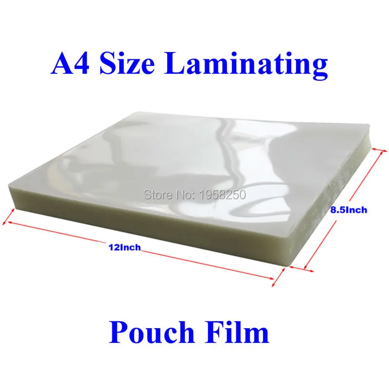 

10 Sheets 100mic(4mil) A4 Size PVC Clear Glossy 2Flap Laminating Pouch Film for Hot Laminator