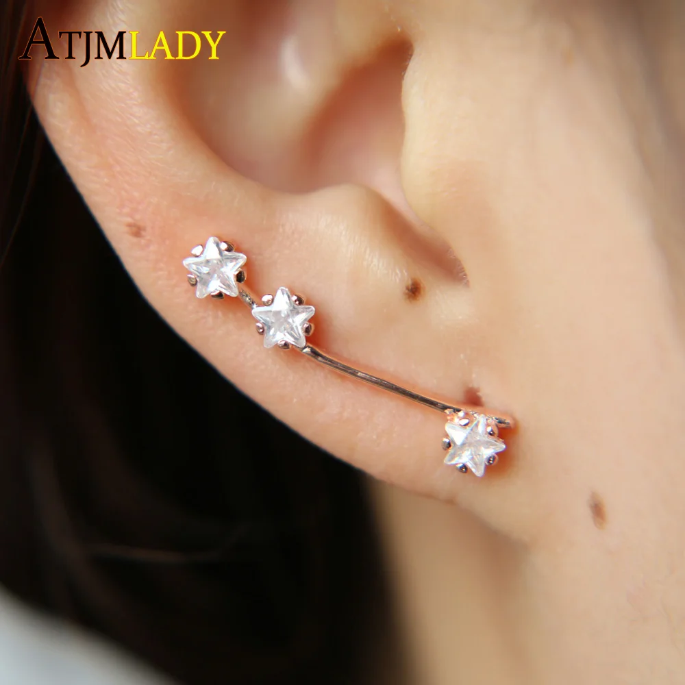 

Brinco Direct Selling Earings Earrings Fashion 2018 New Design Ear Climber Long Three Sweep Girl Women Simple Stunning Earring