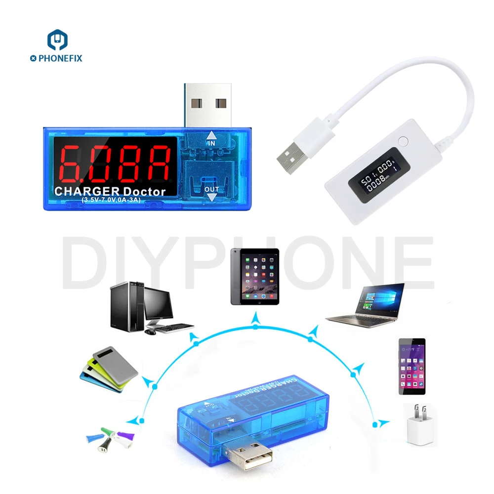 Материнская плата телефона зарядное устройство Доктор детектор USB Ремонт ЖК USB порт Выход ток и выход напряжение зарядное устройство тестер метр