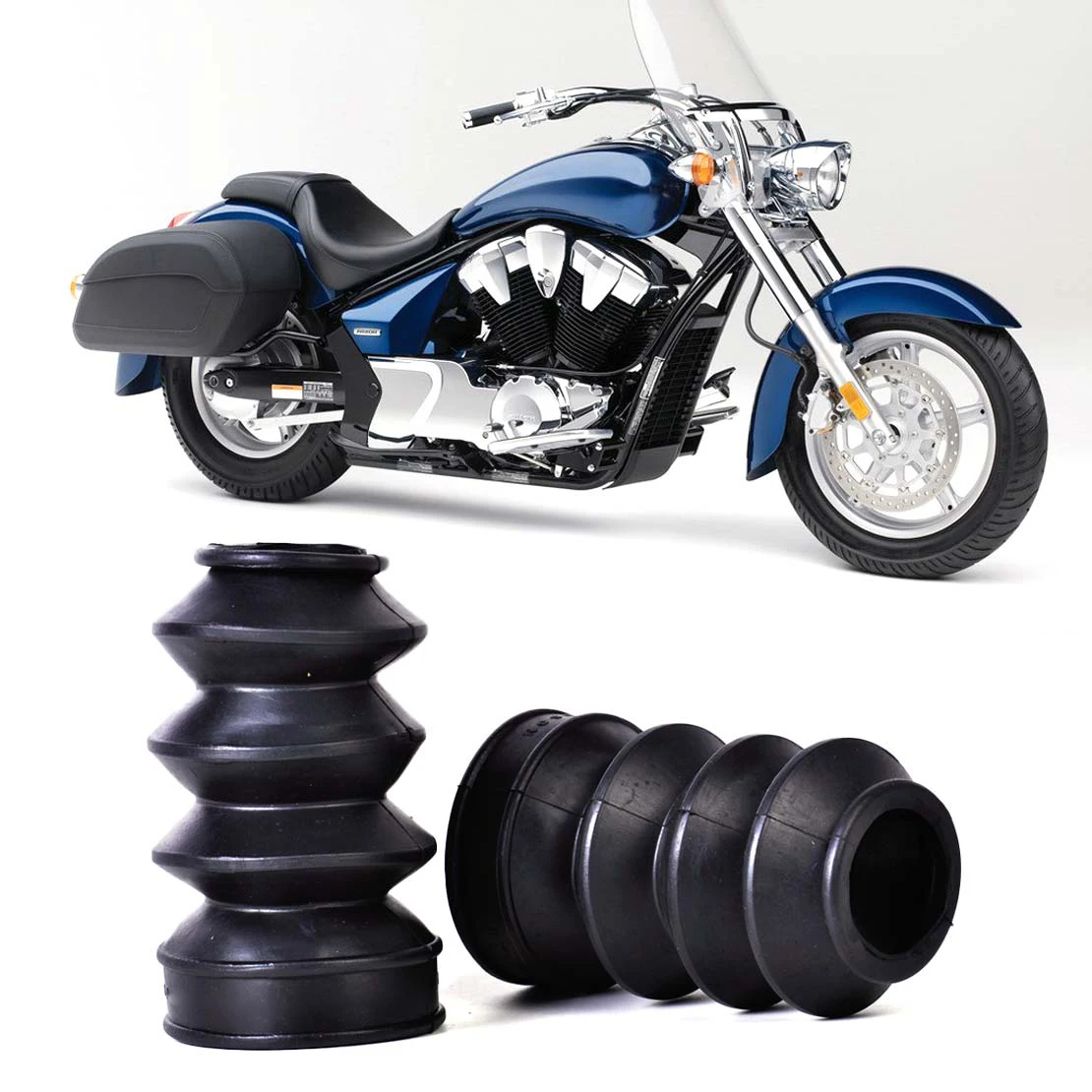 DWCX 2pcs Motorcycle Front Rubber Fork Dirt Cover Gaiter Gator Boot Cap Shock For Harley