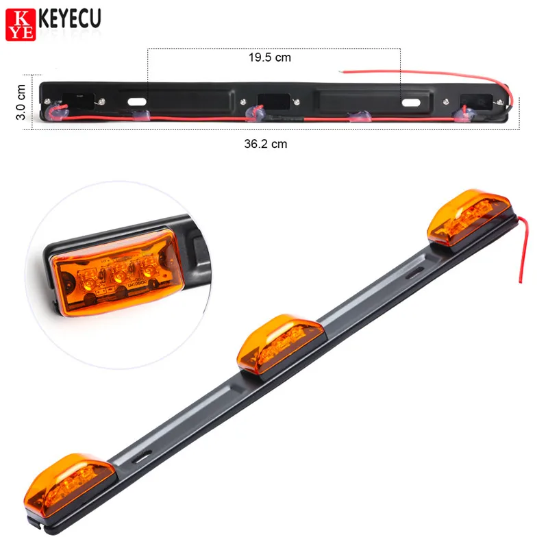 Keyecu Янтарный 12V Светодиодный светильник для буксировщика светодиодный