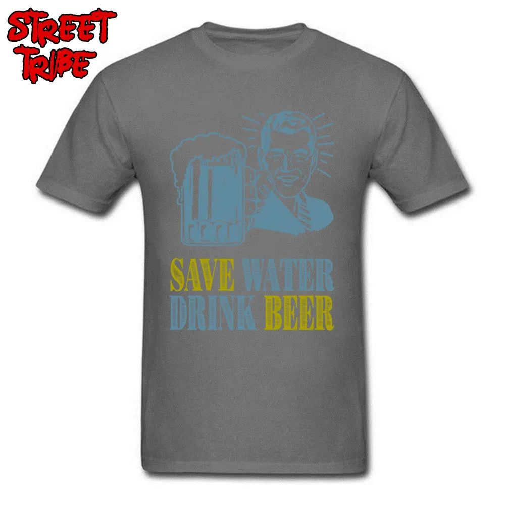 2018 Discount Personalized Custom Top T-shirts Round Collar 100% Cotton Mens T Shirt Short Sleeve ostern Day Custom T-shirts beer glasses alcoholic drink save water carbon