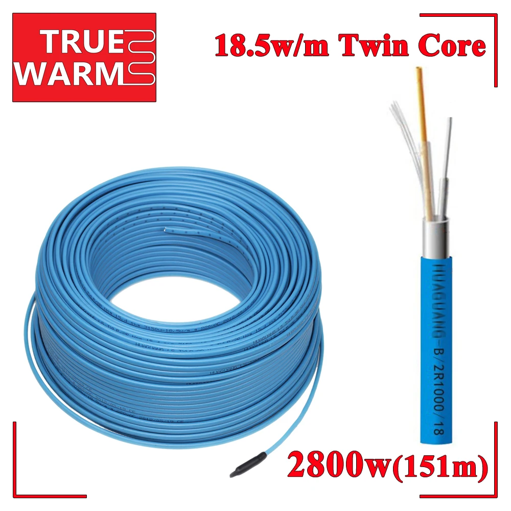 2800 Вт 151 м двужильный Отопление кабель для истинных теплый пол Система нагрева, wholesale-hc2/18-2800