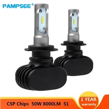 PAMPSEE 2 шт. CSP H8 H11 лампа H4 Led H7 H1 H3 автомобильные лампы для передних фар для авто S1 N1 H27 HB3 HB4 Светодиодные Автомобильные 12В 50Вт 8000LM 6000K