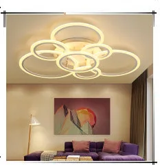 Алюминиевый современный светодиодный потолочный светильник для гостиной потолочная установка коричневый/белый пульт дистанционного управления люстра освещение