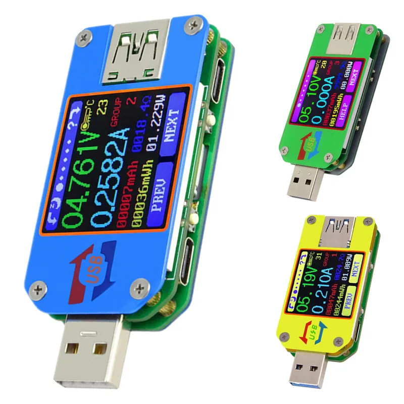 UM24 UM24C Color LCD Display Type-C Power Capacity Detector Voltmeter Ammeter UM24 UM24C Color LCD Display Type-C Power Capacity Detector Voltmeter Ammeter