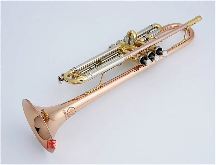 

Bb Trumpet Japan KUNO KTR-991 Phosphor Bronze Tube Gold Plated Small Trumpet B Flat Instrument Trompeta With Case Mouthpiece