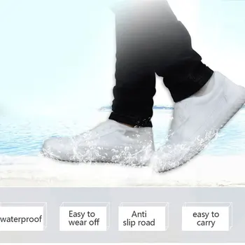 

1 Pair Reusable Shoes Covers Waterproof Silicone Shoes Protectors for Indoor Outdoor 2019