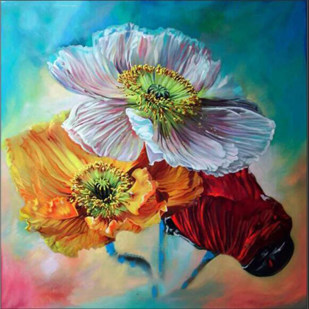 

LI LOYE 5D DIY Needlework Diamond Embroidery Diamond Painting Cross Stitch Three color chrysanthemum Rhinestone Painting RT1101