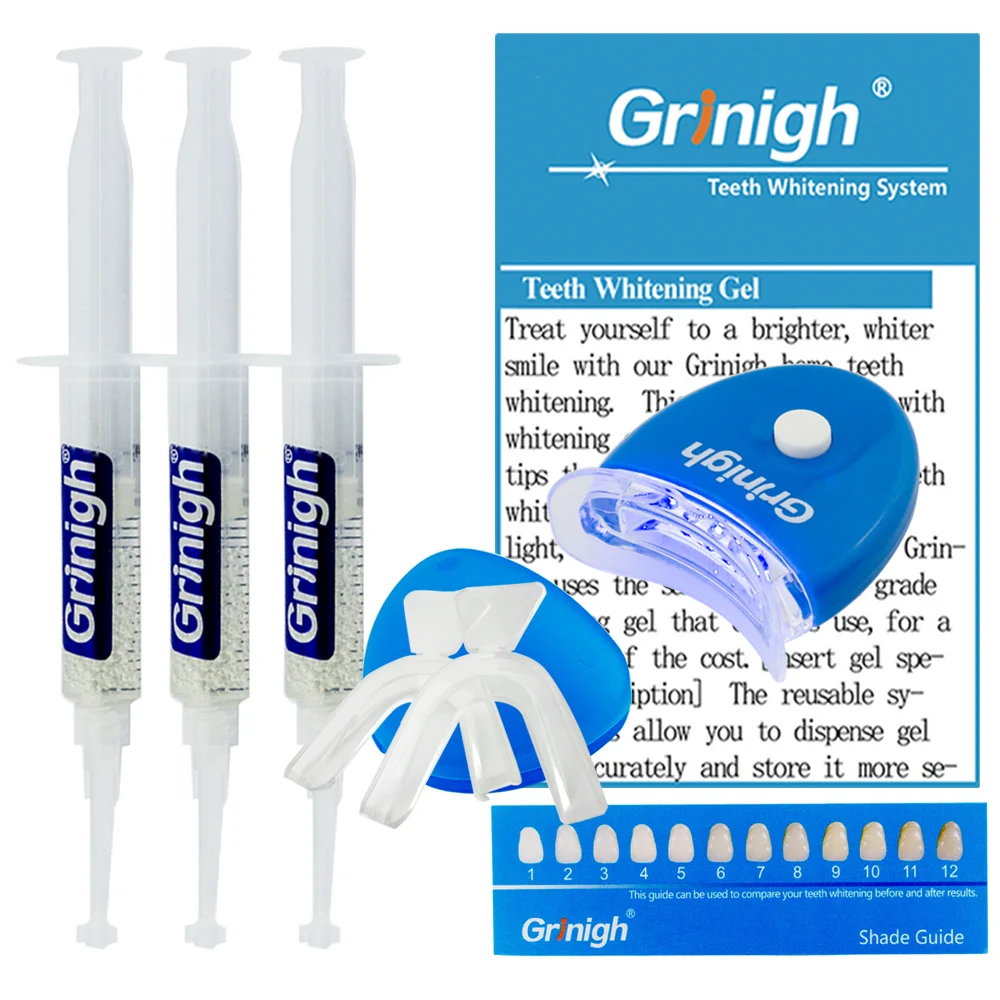 Grinigh at Home Teeth Whitening kits 35 Hydrogen Peroxide Gel with LED
