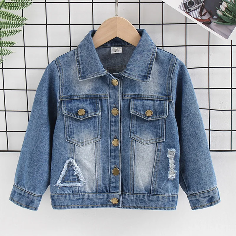 Girls Denim Jacket 2019 Spring Autumn Fashion Children Jeans Teenager Outerwear RT566 | Детская одежда и обувь