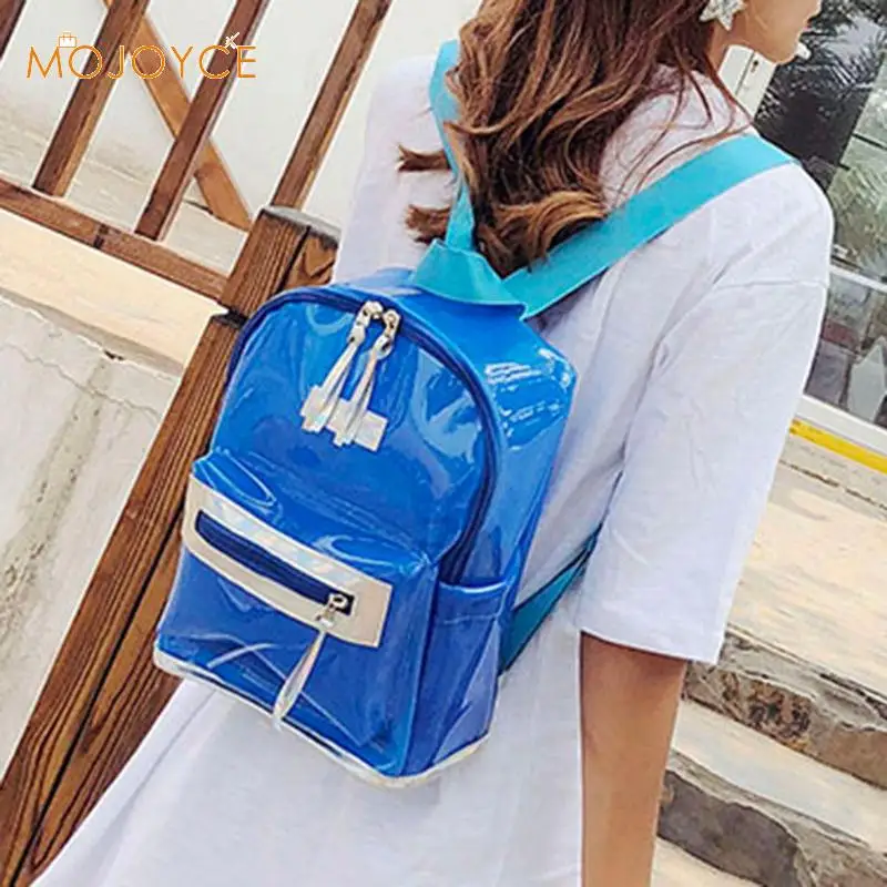 Mujeres PVC transparente Jelly Mini mochilas niñas Mini Clear Mochila verano nueva moda estudiante Casual Mochila femenina
