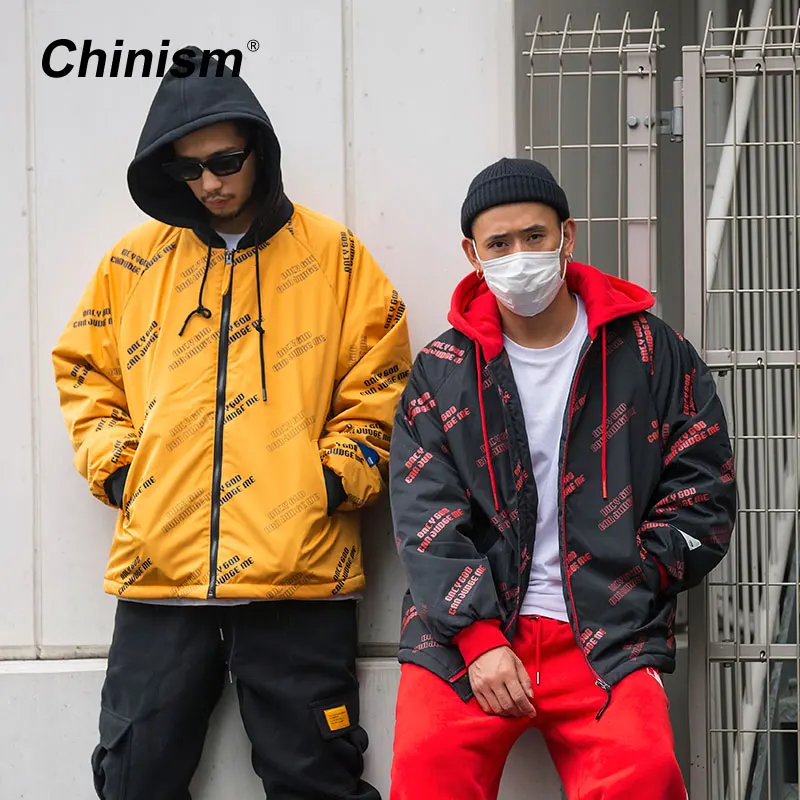CHINISM худи в стиле пэчворк с принтом мужские парки 2018 зимняя модная уличная одежда