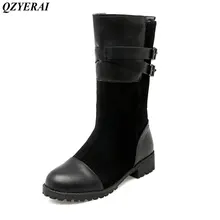 QZYERAI Winter flat female boots snow boots women shoes size 34-43
