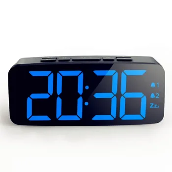 

Big numbers electric LED alarm clock with dual alarm Bedroom silent snooze alarm clock luminous digital table clock