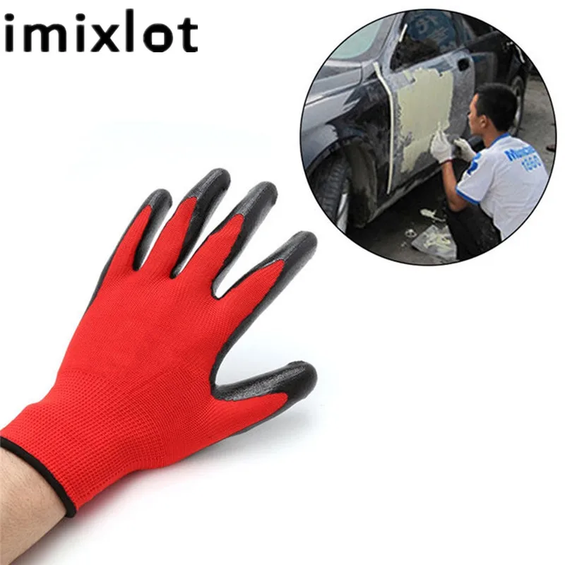 

Imixlot Red Yarn Nylon Work Gloves Security Protection Gloves Driver Workers Wear Resisting Gloves Mechanic Work Gloves